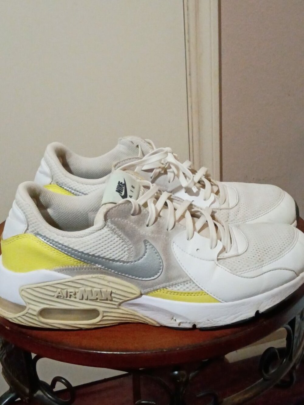Nike Air Max Excee Shoes Womens Size 10 White Yellow Mesh Sneakers CD5432-111